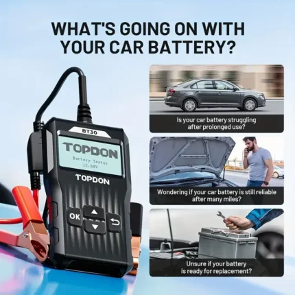 TOPDON BT30 Car Battery Diagnostic Infographic - Troubleshooting Car Battery Health