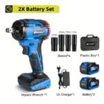 1000n.m brushless electric impact wrench high torque - Items : 2 Battery US Plug