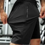 Men's casual sports shorts made   elastic fabric -Color : Black Style 2 - Size : XL