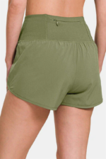 Zenana High-Waisted Zippered Back Pocket Active Shorts - Image 2