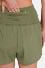 Zenana High-Waisted Zippered Back Pocket Active Shorts - Image 5