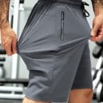 men's casual sports shorts made   elastic fabric - Color : Grey Style 2 - Size : L