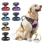 Pink Reflective Dog Harness, No Pull Vest Harness with Handle,