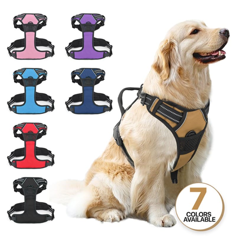 Light BrownReflective Dog Harness, No Pull Vest Harness with Handle,