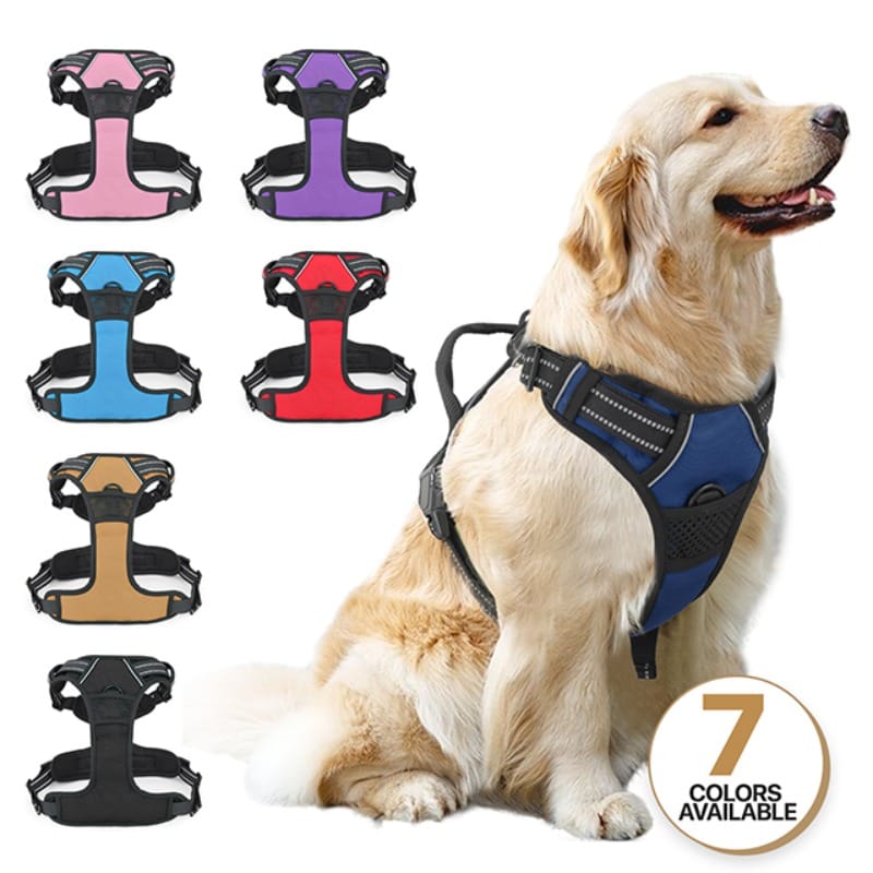 Navy Blue Reflective Dog Harness, No Pull Vest Harness with Handle,