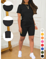 Women's Two-Piece T-Shirt and Shorts Set - Image 2