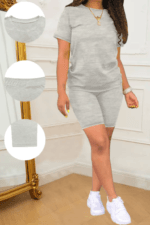 Women's Two-Piece T-Shirt and Shorts Set - Image 4